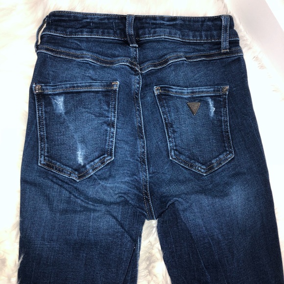GUESS High Rise Skinny Jeans with Rips - Picture 7 of 8